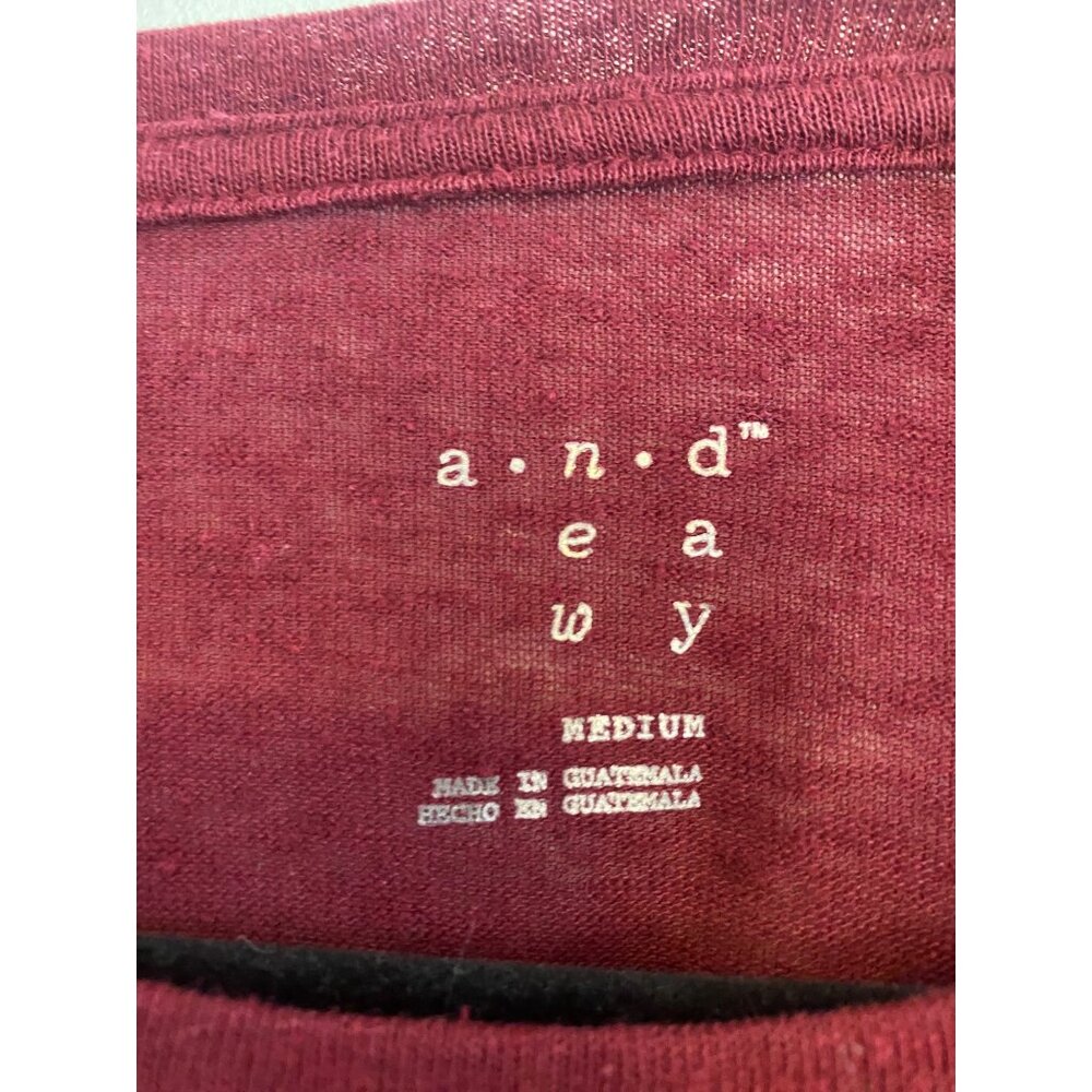 A New Day Linen Blend Burgundy Ruffle-Sleeve Women's Top Size M - Picture 4 of 5